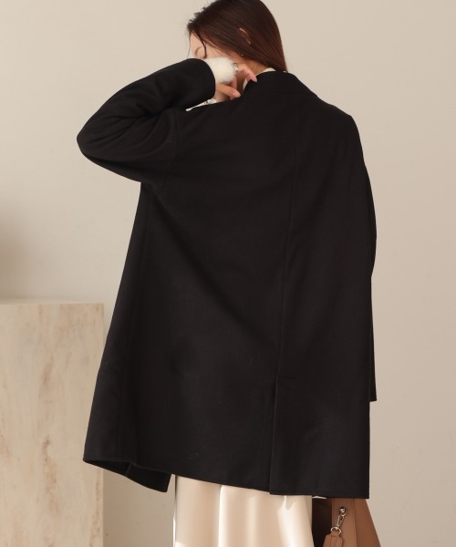 Bab（バブ）の「スタンドカラーライトアウター（ステンカラーコート・レディース・ブラック/ベージュ・M）」の10枚目の写真