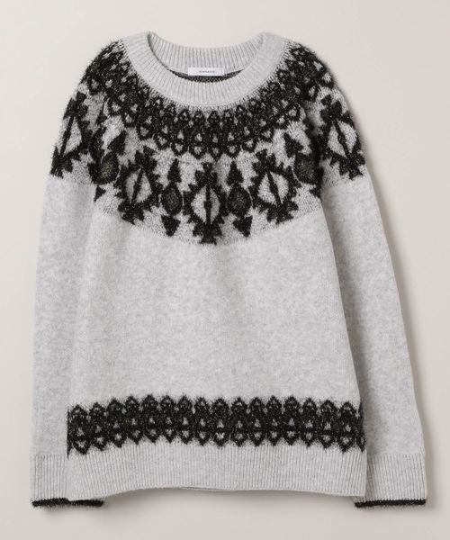 JEANASIS（ジーナシス）の「7Gラメフェアアイルプルオーバー/248221（ニット/セーター・レディース・ブラック系その他/グレー系その他/ライトグレー系・FREE）」の3枚目の写真