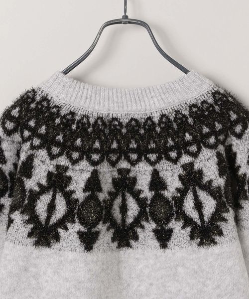 JEANASIS（ジーナシス）の「7Gラメフェアアイルプルオーバー/248221（ニット/セーター・レディース・ブラック系その他/グレー系その他/ライトグレー系・FREE）」の9枚目の写真