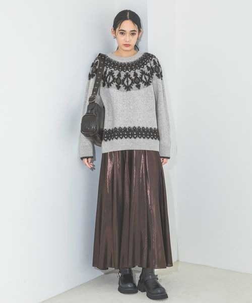 JEANASIS（ジーナシス）の「7Gラメフェアアイルプルオーバー/248221（ニット/セーター・レディース・ブラック系その他/グレー系その他/ライトグレー系・FREE）」の14枚目の写真