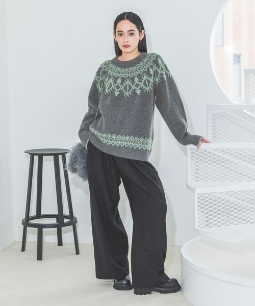 JEANASIS（ジーナシス）の「7Gラメフェアアイルプルオーバー/248221（ニット/セーター・レディース・ブラック系その他/グレー系その他/ライトグレー系・FREE）」の15枚目の写真