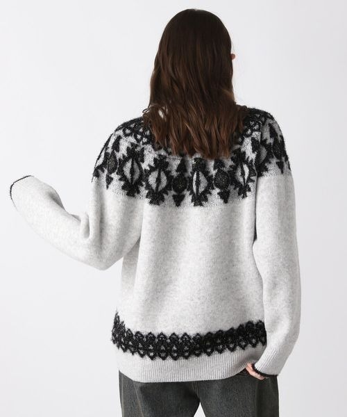 JEANASIS（ジーナシス）の「7Gラメフェアアイルプルオーバー/248221（ニット/セーター・レディース・ブラック系その他/グレー系その他/ライトグレー系・FREE）」の22枚目の写真