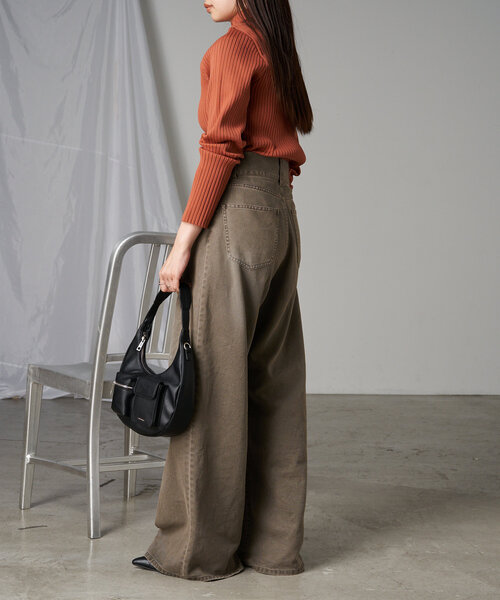 RAY CASSIN（レイカズン）の「ハイネック袖配色リブニット（ニット/セーター・レディース・グレー系その他2/オレンジ/ブラック/アイボリー・FREE）」の16枚目の写真