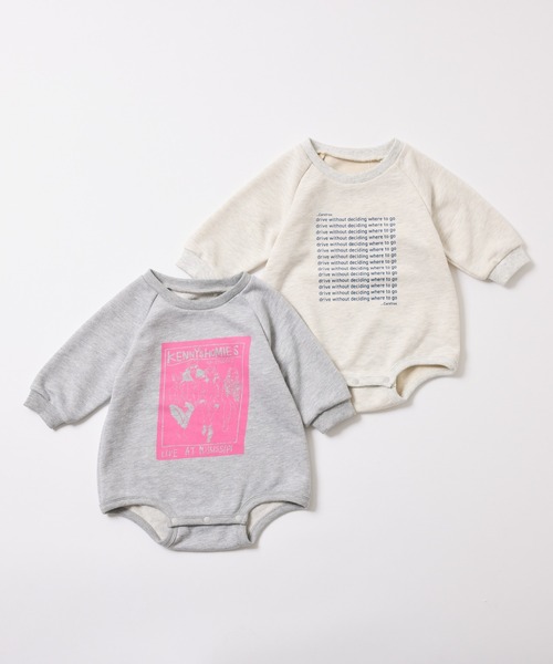 CIAOPANIC TYPY(チャオパニックティピー)の「【BABY】アソート柄ロゴフォトロンパース(ロンパース・キッズ・グレー/ライトグレー・80)」の1枚目の写真