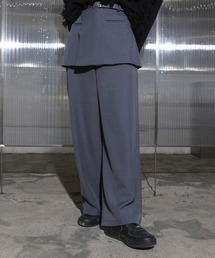 [UNISEX]サイドレイヤードラップスカートスラックスワイドパンツ