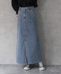 ホワイトステッチデニムスカート