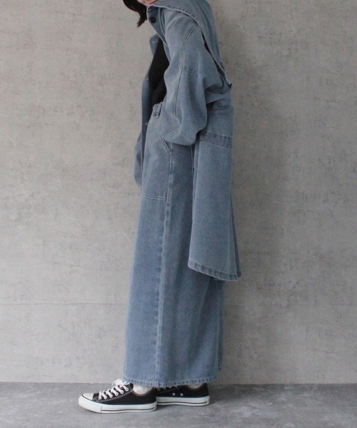 SELECT LEVERY(セレクトリベリー)の「ホワイトステッチデニムスカート(デニムスカート・レディース・ブラック/ライトブルー/ネイビー・X-LARGE/LARGE/MEDIUM/SMALL)」の20枚目の写真