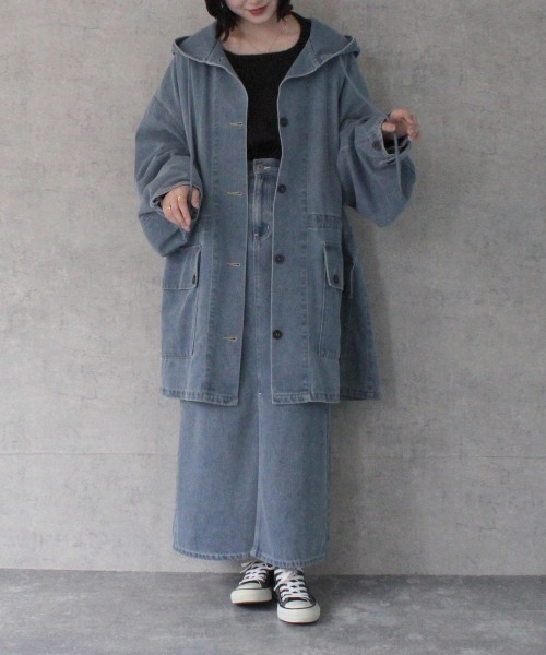 SELECT LEVERY(セレクトリベリー)の「ホワイトステッチデニムスカート(デニムスカート・レディース・ブラック/ライトブルー/ネイビー・X-LARGE/LARGE/MEDIUM/SMALL)」の22枚目の写真