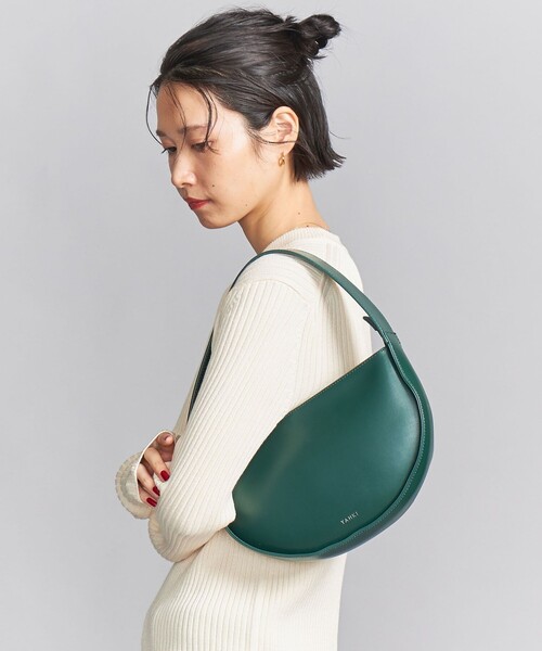 <YAHKI>レザー ハーフムーン ハンドバッグ 定価¥23,100 YAHKI>レザー ハーフムーン ハンドバッグ 定価¥23,100