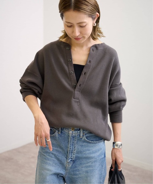 FRAMeWORK(フレームワーク)の「≪追加≫ワッフルヘンリープルオーバー2(Tシャツ/カットソー・レディース・ホワイト/チャコールグレー・FREE)」の14枚目の写真