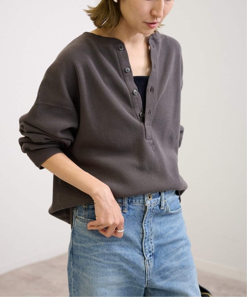 FRAMeWORK(フレームワーク)の「≪追加≫ワッフルヘンリープルオーバー2(Tシャツ/カットソー・レディース・ホワイト/チャコールグレー・FREE)」の17枚目の写真
