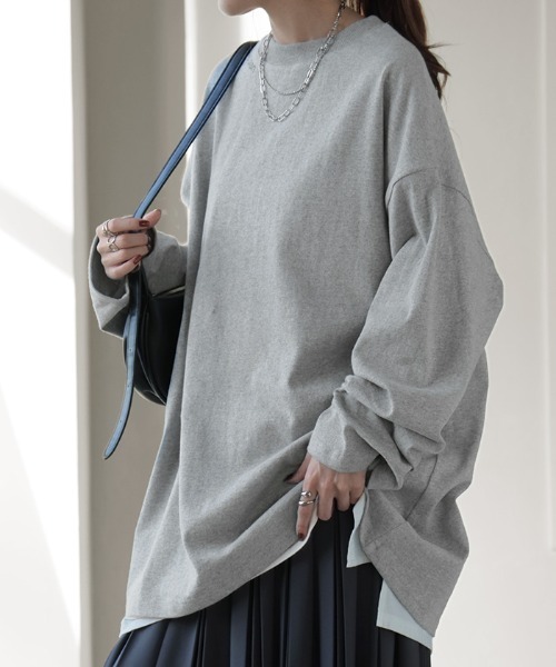 HUG.U(ハグユー)の「バックプリント 綿100%ロンT(Tシャツ/カットソー・レディース・ブラック/グレイッシュベージュ/カーキ/ライトグレー/ダークグレー・FREE)」の21枚目の写真