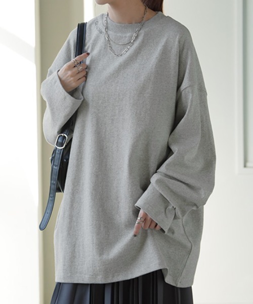 HUG.U(ハグユー)の「バックプリント 綿100%ロンT(Tシャツ/カットソー・レディース・ブラック/グレイッシュベージュ/カーキ/ライトグレー/ダークグレー・FREE)」の20枚目の写真
