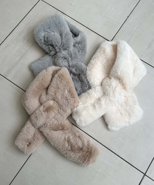 archives（アルシーヴ）の「もこもこティペット（マフラー・レディース・ベージュ/グレー/オフホワイト・FREE）」の21枚目の写真