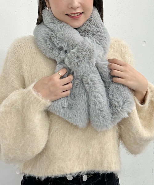 archives（アルシーヴ）の「もこもこティペット（マフラー・レディース・ベージュ/グレー/オフホワイト・FREE）」の11枚目の写真
