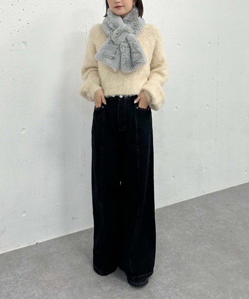 archives（アルシーヴ）の「もこもこティペット（マフラー・レディース・ベージュ/グレー/オフホワイト・FREE）」の14枚目の写真