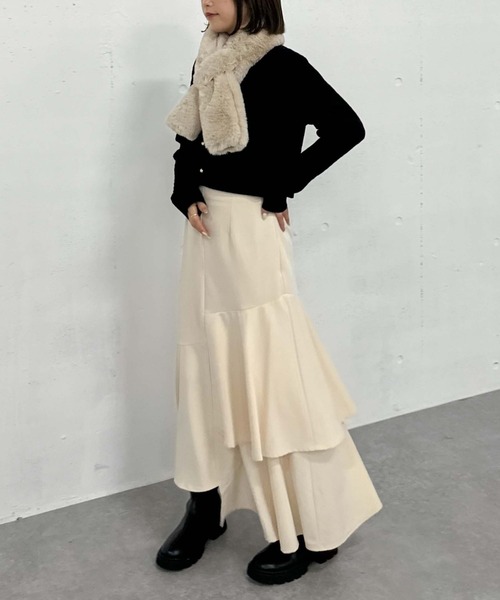 archives（アルシーヴ）の「もこもこティペット（マフラー・レディース・ベージュ/グレー/オフホワイト・FREE）」の20枚目の写真