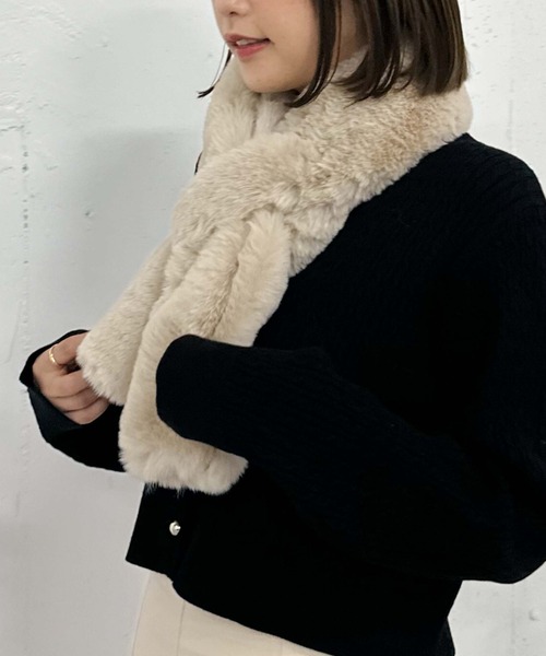 archives（アルシーヴ）の「もこもこティペット（マフラー・レディース・ベージュ/グレー/オフホワイト・FREE）」の18枚目の写真