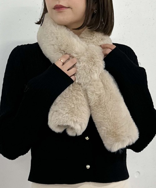 archives（アルシーヴ）の「もこもこティペット（マフラー・レディース・ベージュ/グレー/オフホワイト・FREE）」の16枚目の写真