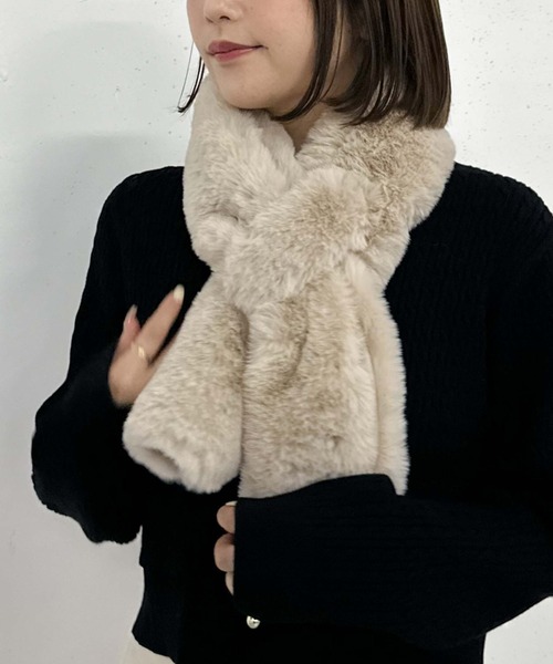 archives（アルシーヴ）の「もこもこティペット（マフラー・レディース・ベージュ/グレー/オフホワイト・FREE）」の17枚目の写真