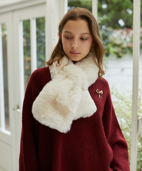 archives（アルシーヴ）の「もこもこティペット（マフラー・レディース・ベージュ/グレー/オフホワイト・FREE）」の5枚目の写真