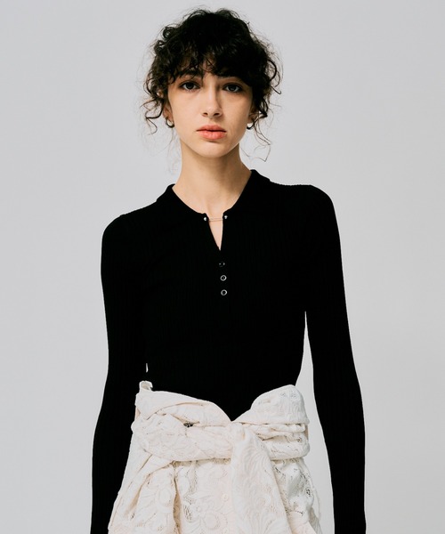 led.tokyo（レッドトウキョウ）の「【led.tokyo】リブニットボディスーツ（ニット/セーター・レディース・レッド/ブラック・FREE）」の7枚目の写真