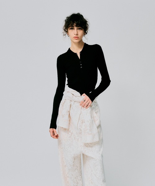 led.tokyo（レッドトウキョウ）の「【led.tokyo】リブニットボディスーツ（ニット/セーター・レディース・レッド/ブラック・FREE）」の8枚目の写真