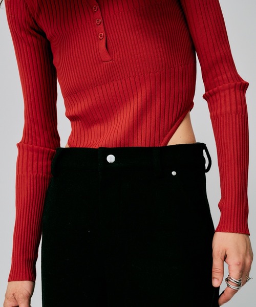 led.tokyo（レッドトウキョウ）の「【led.tokyo】リブニットボディスーツ（ニット/セーター・レディース・レッド/ブラック・FREE）」の18枚目の写真