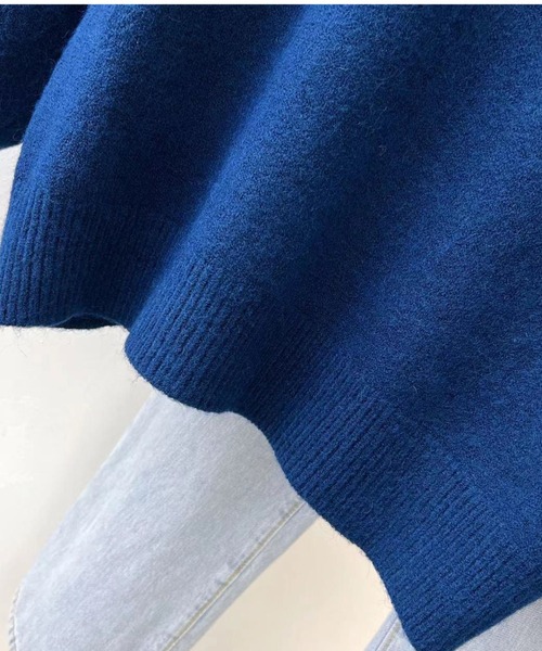 2ly2(トゥーリートゥー)の「クマ刺繍ラウンドネックソフトもちもちセーター(ニット/セーター・レディース・ピンク/ブラウン/ネイビー/ホワイト/パープル/ブラック・FREE)」の7枚目の写真