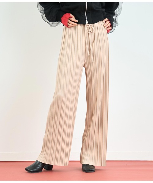 ANAP(アナップ)の「ジョーゼットワイドパンツ(その他パンツ・レディース・ブラック/ネイビー/アイボリー・FREE)」の1枚目の写真