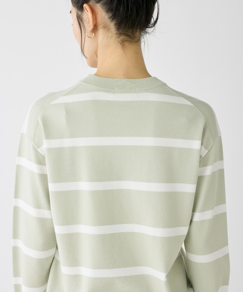 I.T.'S international（イッツインターナショナル）の「ボーダーニットプルオーバー（ニット/セーター・レディース・ネイビー/ミント/グレイッシュブルー・フリー）」の19枚目の写真