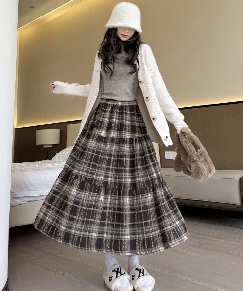 セール】WEGO/チェック3段ティアードスカート（スカート）｜WEGO
