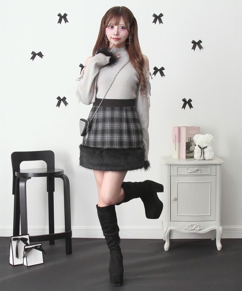 Millor TOKYO(ミラートーキョー)の「ポイントファーミニスカート(スカート・レディース・ブラック/ブラウン・SMALL/MEDIUM/LARGE/LL/3L)」の16枚目の写真