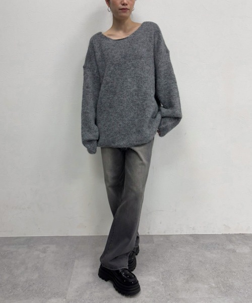 FOREVER 21（フォーエバー トゥエンティーワン）の「【2025SS】バックリボンチュニックニットワンピース（チュニック・レディース・ナチュラル/グレー・FREE）」の13枚目の写真