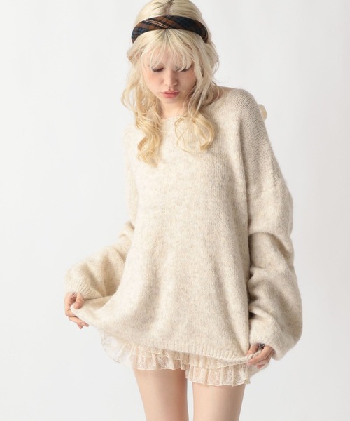 FOREVER 21（フォーエバー トゥエンティーワン）の「【2025SS】バックリボンチュニックニットワンピース（チュニック・レディース・ナチュラル/グレー・FREE）」の20枚目の写真