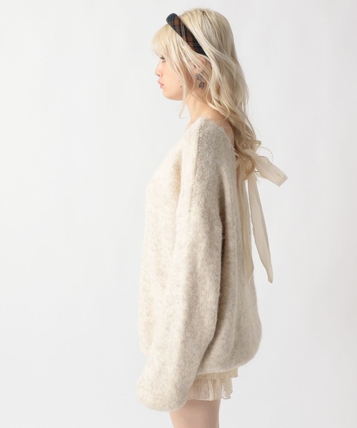 FOREVER 21（フォーエバー トゥエンティーワン）の「【2025SS】バックリボンチュニックニットワンピース（チュニック・レディース・ナチュラル/グレー・FREE）」の10枚目の写真