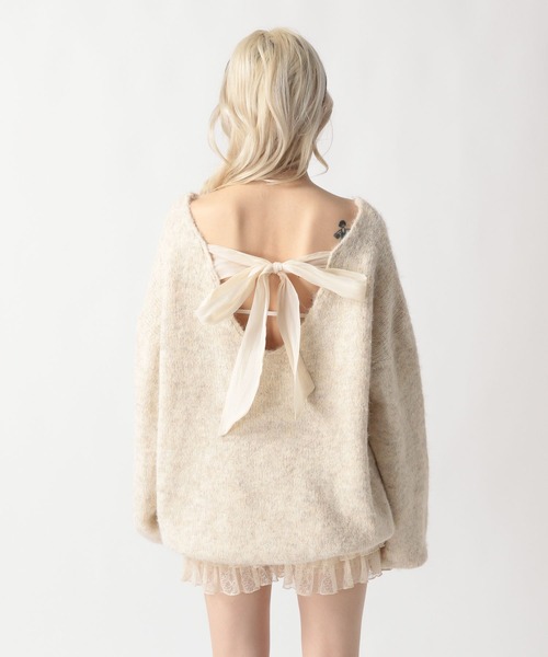 FOREVER 21（フォーエバー トゥエンティーワン）の「【2025SS】バックリボンチュニックニットワンピース（チュニック・レディース・ナチュラル/グレー・FREE）」の9枚目の写真