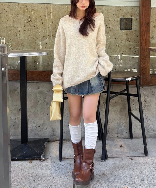 FOREVER 21（フォーエバー トゥエンティーワン）の「【2025SS】バックリボンチュニックニットワンピース（チュニック・レディース・ナチュラル/グレー・FREE）」の18枚目の写真