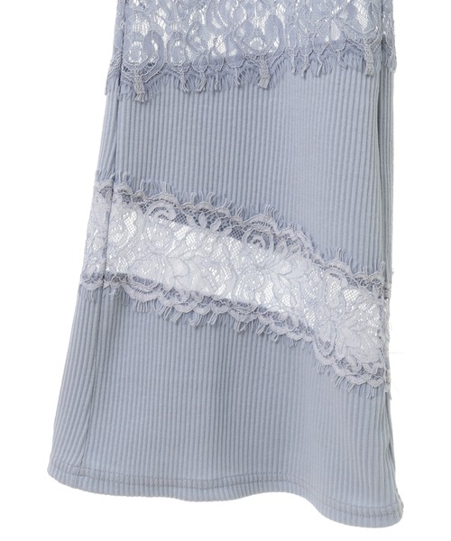 Candy Stripper（キャンディストリッパー）の「LACY PATCH WORK FLARE パンツ（その他パンツ・レディース・アイボリー/ライトブルー/ブラック・FREE）」の16枚目の写真