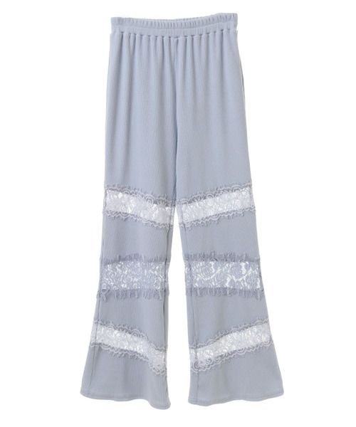 Candy Stripper（キャンディストリッパー）の「LACY PATCH WORK FLARE パンツ（その他パンツ・レディース・アイボリー/ライトブルー/ブラック・FREE）」の11枚目の写真