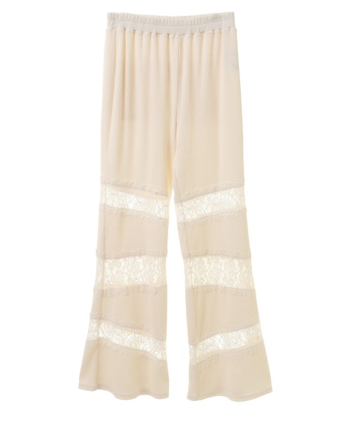 Candy Stripper（キャンディストリッパー）の「LACY PATCH WORK FLARE パンツ（その他パンツ・レディース・アイボリー/ライトブルー/ブラック・FREE）」の10枚目の写真