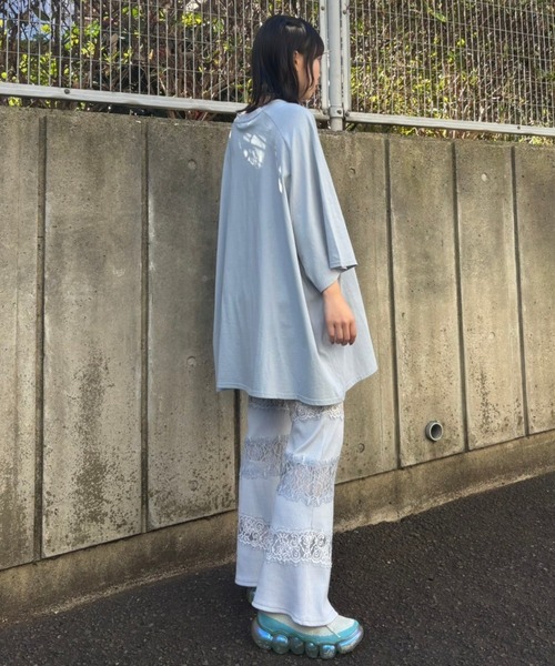 Candy Stripper（キャンディストリッパー）の「LACY PATCH WORK FLARE パンツ（その他パンツ・レディース・アイボリー/ライトブルー/ブラック・FREE）」の9枚目の写真