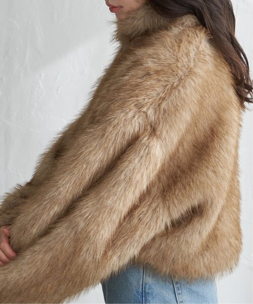 VENCEEXCHANGE（ヴァンスエクスチェンジ）の「フェイクファーショート丈ダブルジップブルゾン（ブルゾン・レディース・その他1/ブラウン/グレー/その他2/ブラック/ブラウン系/ベージュ・FREE）」の16枚目の写真