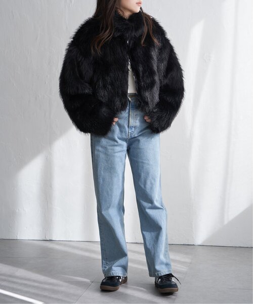 VENCEEXCHANGE（ヴァンスエクスチェンジ）の「フェイクファーショート丈ダブルジップブルゾン（ブルゾン・レディース・その他1/ブラウン/グレー/その他2/ブラック/ブラウン系/ベージュ・FREE）」の9枚目の写真