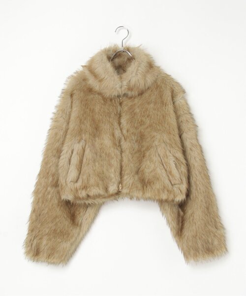 VENCEEXCHANGE（ヴァンスエクスチェンジ）の「フェイクファーショート丈ダブルジップブルゾン（ブルゾン・レディース・その他1/ブラウン/グレー/その他2/ブラック/ブラウン系/ベージュ・FREE）」の19枚目の写真