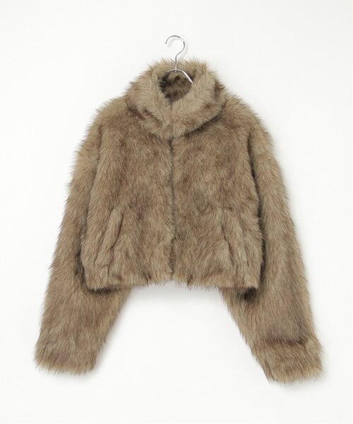 VENCEEXCHANGE（ヴァンスエクスチェンジ）の「フェイクファーショート丈ダブルジップブルゾン（ブルゾン・レディース・その他1/ブラウン/グレー/その他2/ブラック/ブラウン系/ベージュ・FREE）」の20枚目の写真
