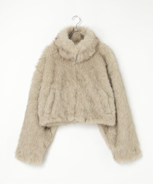 VENCEEXCHANGE（ヴァンスエクスチェンジ）の「フェイクファーショート丈ダブルジップブルゾン（ブルゾン・レディース・その他1/ブラウン/グレー/その他2/ブラック/ブラウン系/ベージュ・FREE）」の21枚目の写真