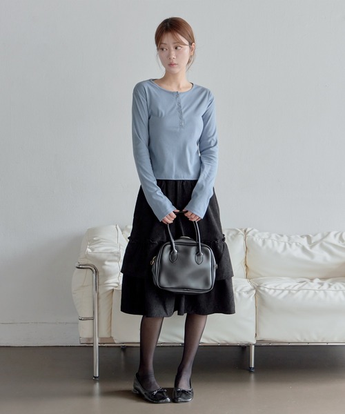 UNE ORIGINAL】【NEWカラー追加】ヘンリーネックシルバー