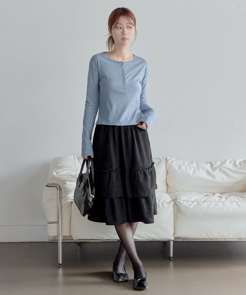 UNE ORIGINAL】【NEWカラー追加】ヘンリーネックシルバースナップ