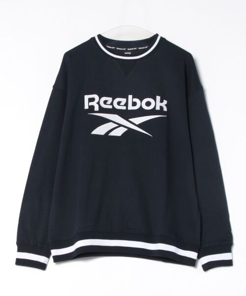 Reebok(リーボック)の「【Reebok/リーボック】裏毛 ロゴワッペン リブライン クルースウェット(スウェット・メンズ・ネイビー/アイボリー/ダークブルー・X-LARGE/LARGE/MEDIUM)」の2枚目の写真